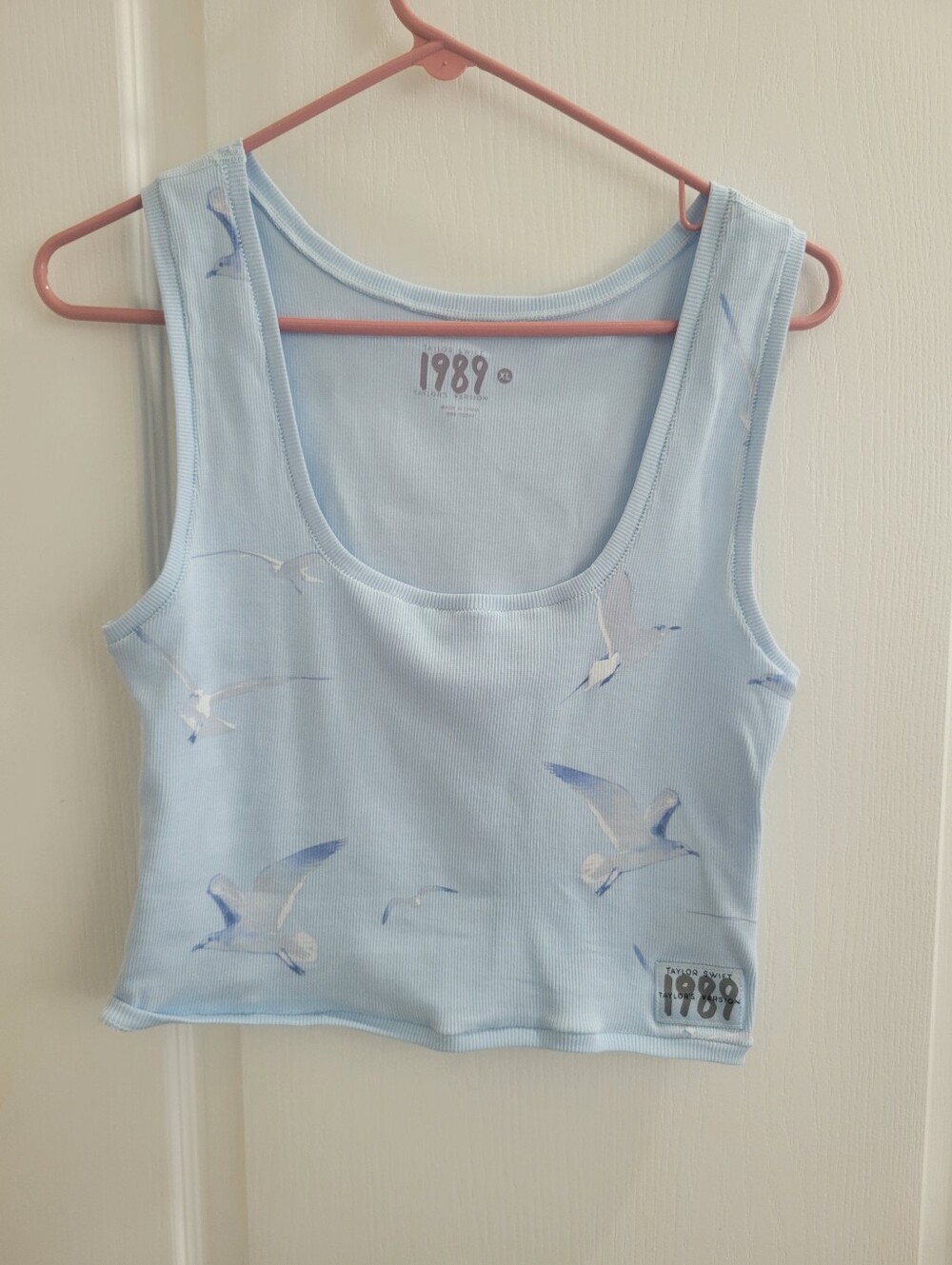 NWOT Taylor Swift 1989 Taylor's Version blue graphic print cropped tank top XL